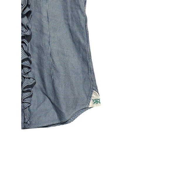 Double R By Ravi Ratan Women's Top Blouse Sleeveless Ruffle Neck Blue Size M - Picture 3 of 6